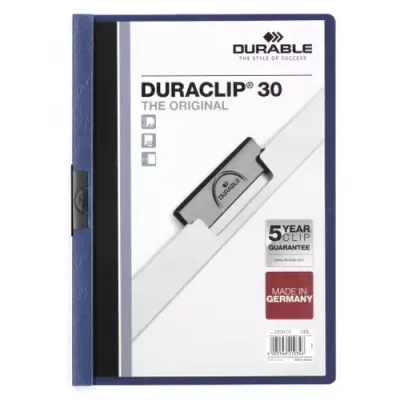 Durable Duraclip 30 report cover PVC Blue, Transparent - Thumbnail 2