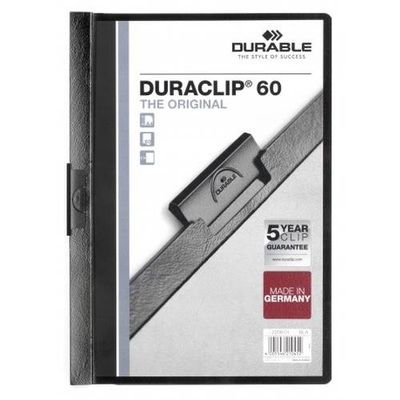 Durable Duraclip 60 report cover PVC Black. Transparent