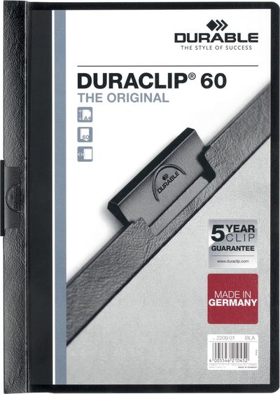 Durable Duraclip 60 report cover PVC Black Transparent