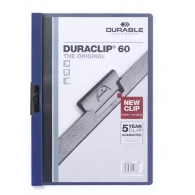 Durable Duraclip 60 report cover PVC Blue, Transparent - Thumbnail 2