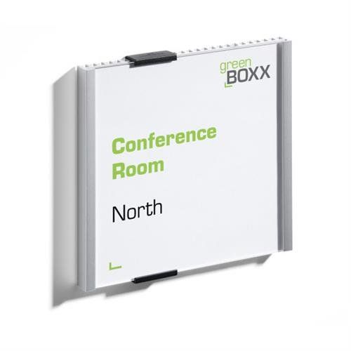 Durable INFO SIGN Sign holder 15 x 15cm Acrylic. Aluminium Silver - Image 1
