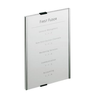 Durable Info Sign Acrylic. Aluminium Silver