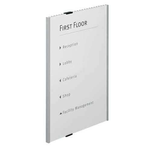 Durable Info Sign Acrylic. Aluminium Silver - Image 1