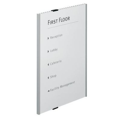 Durable Info Sign Acrylic. Aluminium Silver