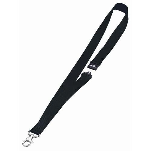 Durable Textile Badge Necklace/Lanyard 20 with Safety Release Black - Image 1