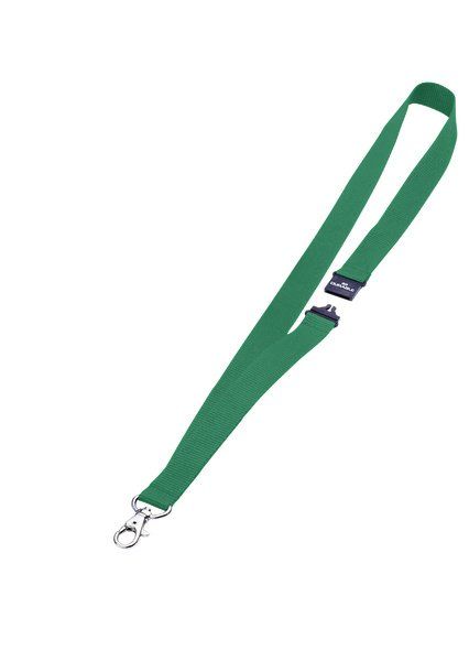Durable Textile Badge Necklace/Lanyard 20 with Safety Release Green - Image 1