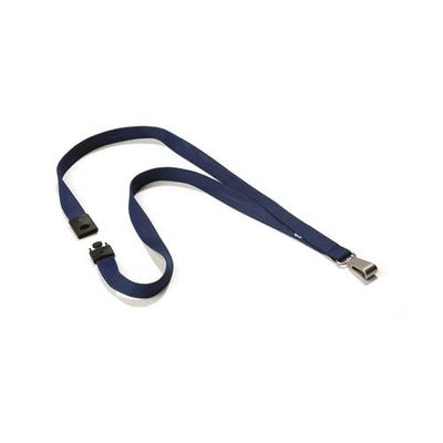 Durable Textile lanyard SOFT COLOUR midnight blue strap Badge holder M