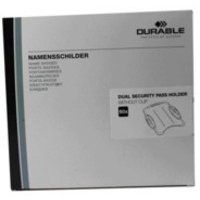 Durable Duo Security Pass Holder 54X87mm Holds 2 Id/Security Cards Transparent (Pack 50) - 999108000