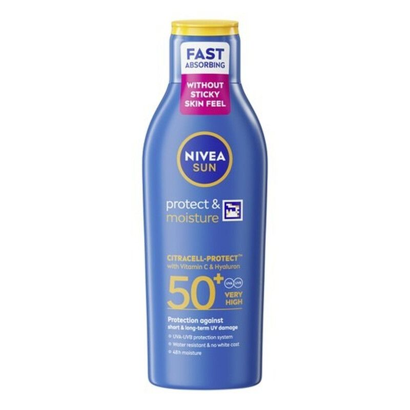 Nivea SPF 50+ Protect and Moisture Sun Lotion - Blue - Image 1