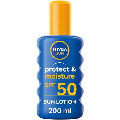 Nivea SPF 50 Protect and Moisture Sun Lotion 200ml - Blue