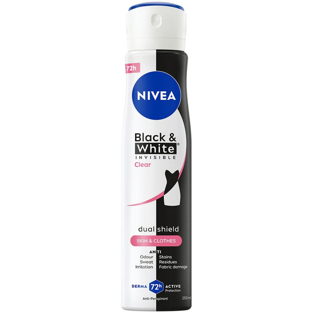 Nivea Black and White Invisible Clear Anti Perspirant - Image 1