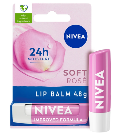 Nivea Soft Rose Lip Balm - Pink - Thumbnail 2