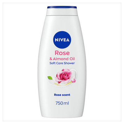 Nivea Rose & Almond Oil Shower Cream - White