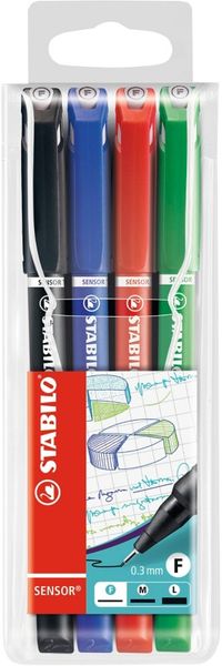 STABILO SENSOR fine fineliner Black Blue Green Red 4 pc(s)