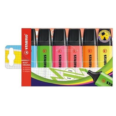 STABILO BOSS ORIGINAL marker 6 pc(s) Chisel tip Multi