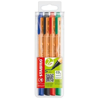 STABILO GREENpoint fineliner Black. Blue. Red. Green 4 pc(s)