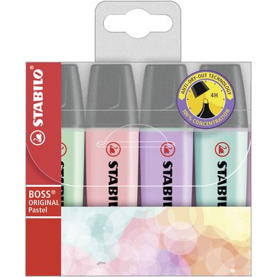 STABILO Boss Original Pastel marker 4 pc(s) Chisel tip Lilac. Mint. Pi