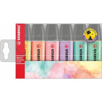 STABILO Boss Original Pastel marker 6 pc(s) Chisel tip Lilac. Mint. Pe