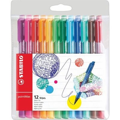 STABILO pointMax fineliner Medium Black. Blue. Brown. Green. Light Blu