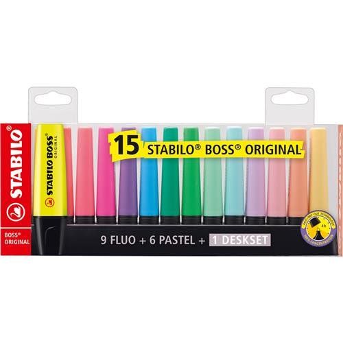STABILO BOSS ORIGINAL marker 15 pc(s) Chisel tip Multicolour - Image 1