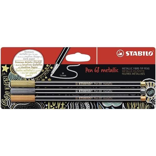 STABILO B-53046-10 felt pen Copper. Gold. Silver 3 pc(s) - Image 1