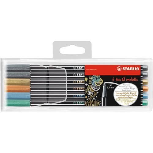 STABILO 6806/8-11-01 felt pen Medium Copper. Gold. Metallic blue. Meta - Image 1