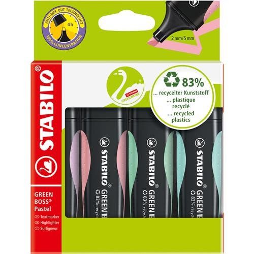 STABILO GREEN BOSS marker 4 pc(s) Chisel tip Green. Mint. Pink. Violet - Image 1