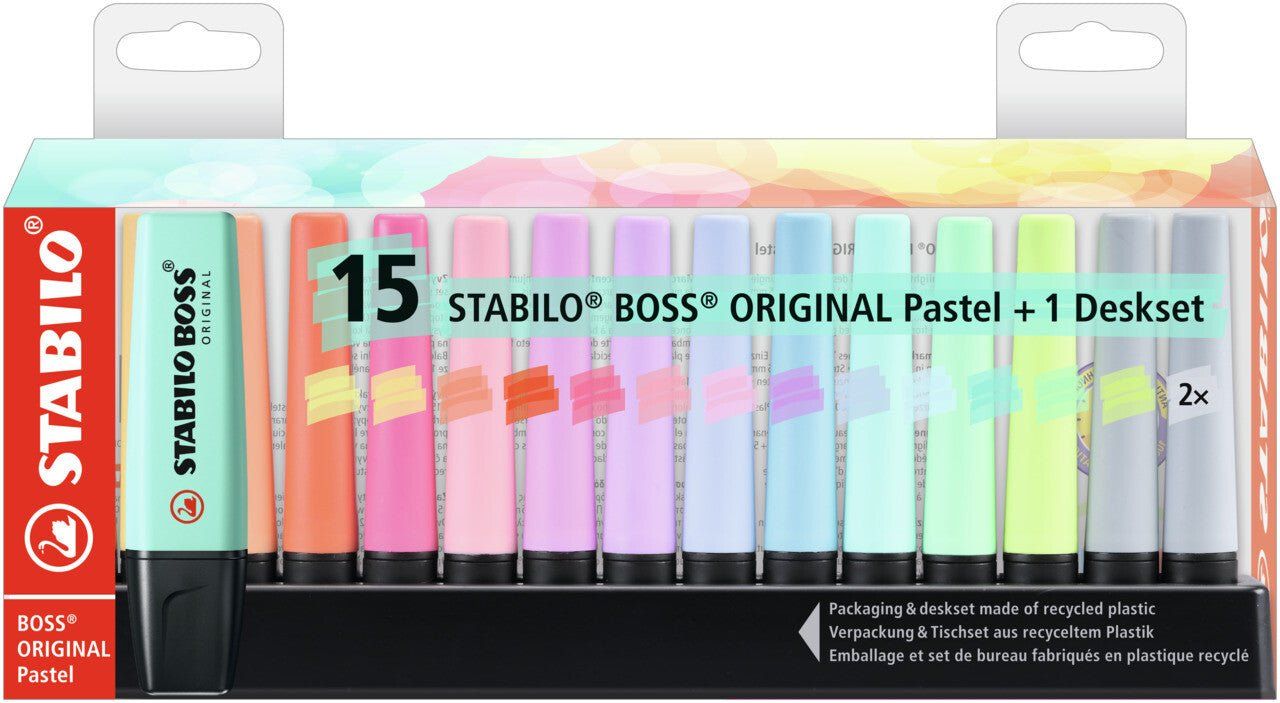 STABILO Boss Original Pastel marker 15 pc(s) Chisel tip Multicolour - Image 1
