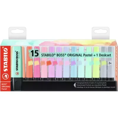 STABILO Boss Original Pastel marker 15 pc(s) Chisel tip Multicolour - Thumbnail 2