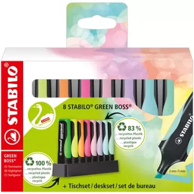 STABILO GREEN BOSS marker 8 pc(s) Conical tip Multicolour
