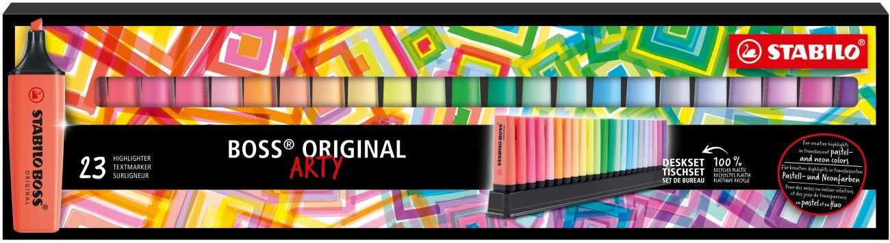 STABILO BOSS ORIGINAL - Highlighter - ARTY - Deskset of 23 - Assorted Colours - Image 1