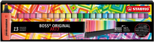 STABILO BOSS ORIGINAL - Highlighter - ARTY - Deskset of 23 - Assorted Colours
