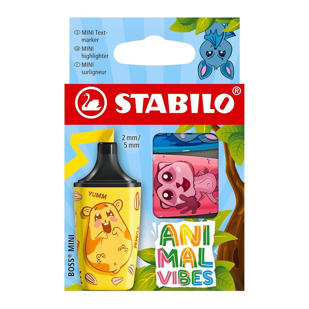 Boss Mini Animal Vibes Highlighters - 5 - Multicolour - Image 1