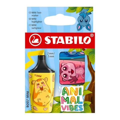 Boss Mini Animal Vibes Highlighters - 5 - Multicolour