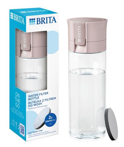 Vital Water Filter Bottle With 2 Microdisc Filters - Apricot