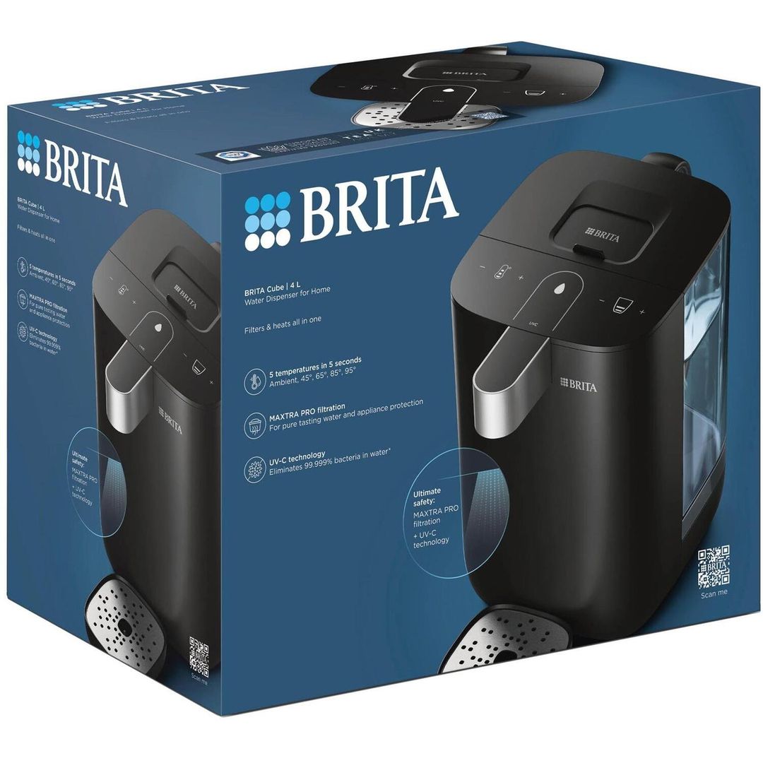 BRITA CUBE Hot Water Dispenser - Black, Black - Image 1