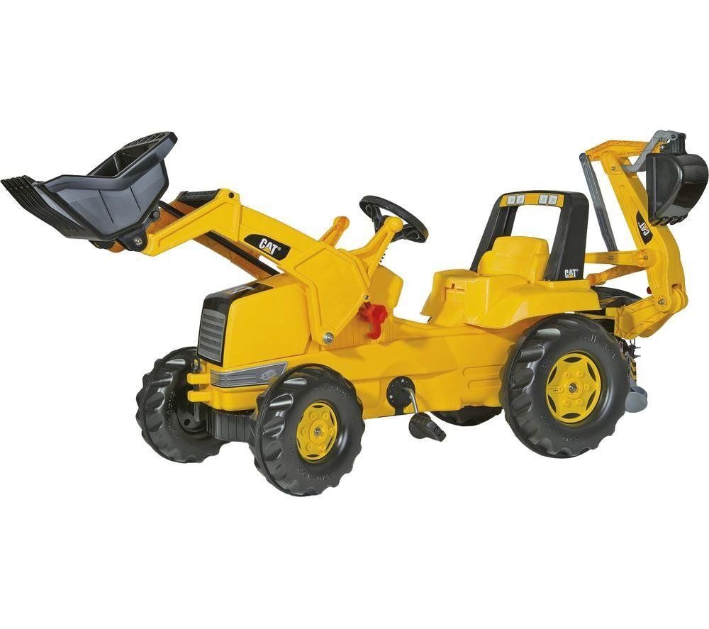 CAT Tractor With Loader and Rear Excavator - Yellow - Image 1