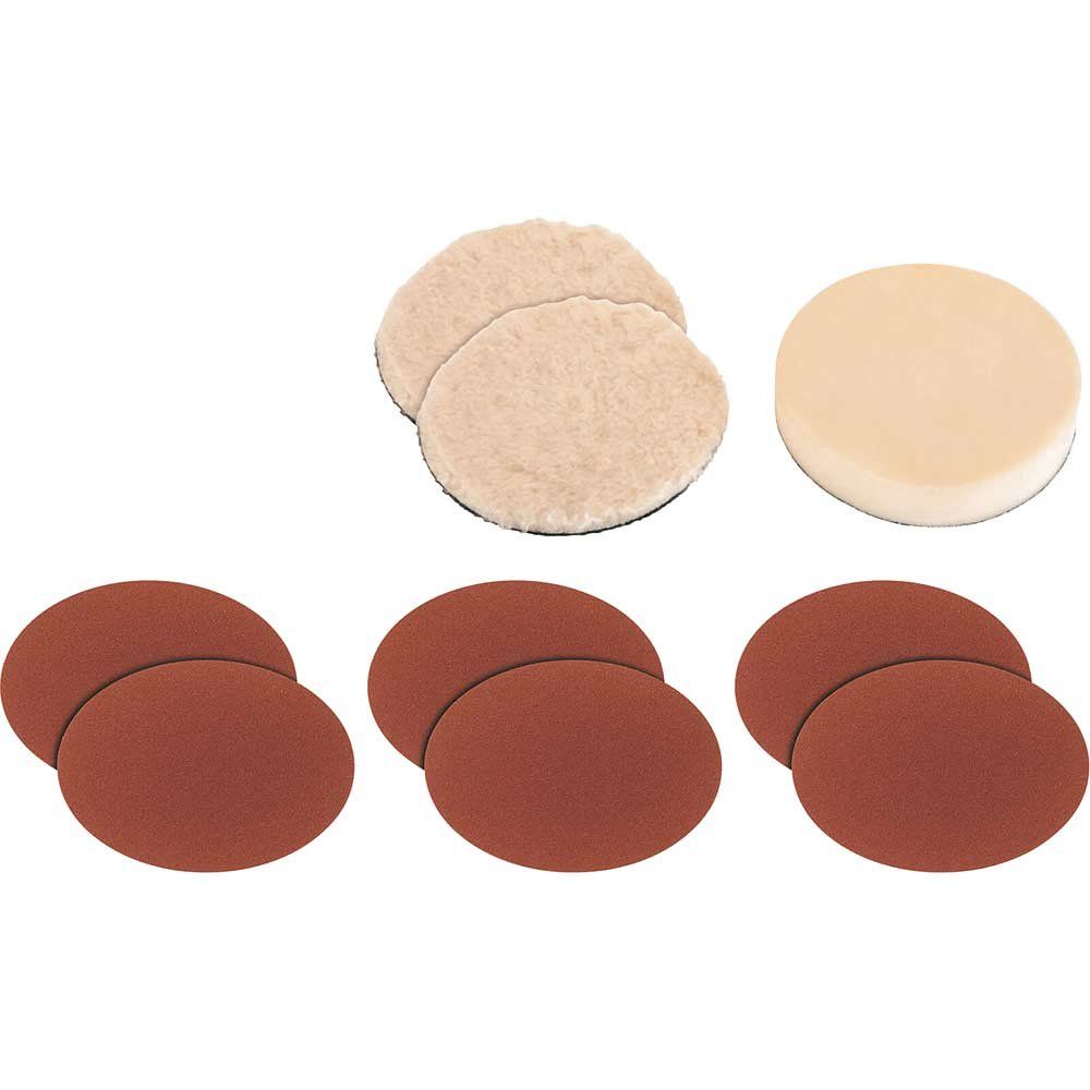 Einhell 9 Piece Polishing and Sanding Set for 180mm Polishers - Image 1