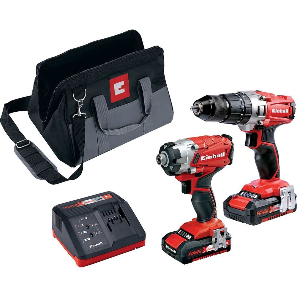 Einhell 4257214 Power X-Change Combi & Impact Driver Twin Pack 18V 2 X 2.0Ah Li-Ion - Image 1