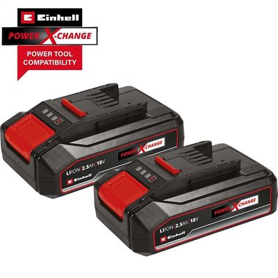 Einhell Genuine PXC 18v Cordless Twin Pack Li-ion Batteries 2.5ah 2.5ah