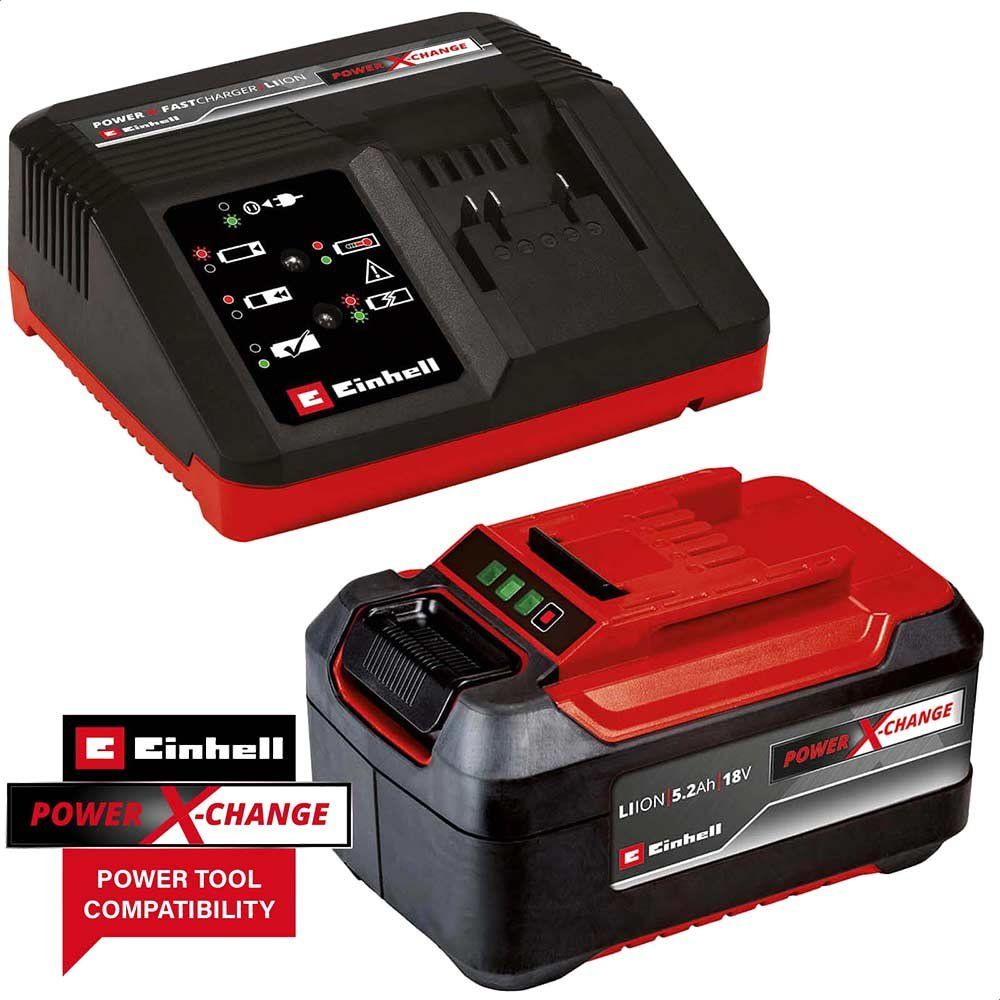 Einhell Genuine PXC 18v Cordless Slim Plus Li-ion Battery 5.2ah and Fast Charger 5.2ah - Image 1