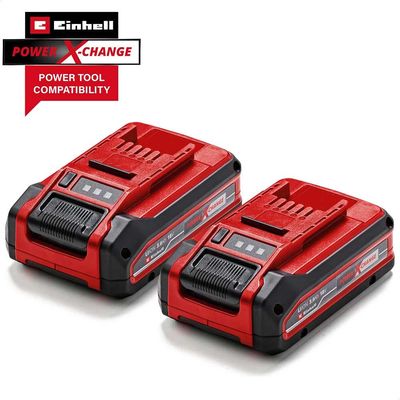 Einhell Genuine PXC 18v Cordless Twin Pack Slim Plus Li-ion Batteries 3ah 3ah