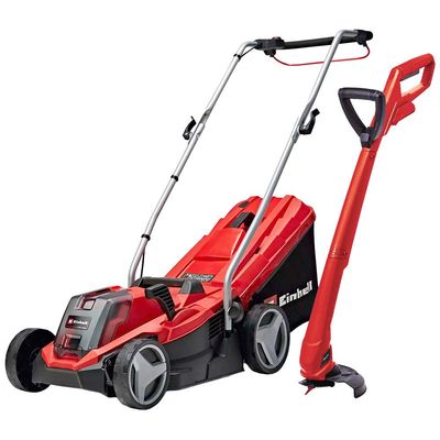 Einhell GE-CM 18/33-2 Li Set 18v Cordless Rotary Lawnmower and Grass Trimmer Kit 1 x 4ah Li-ion Battery Charger