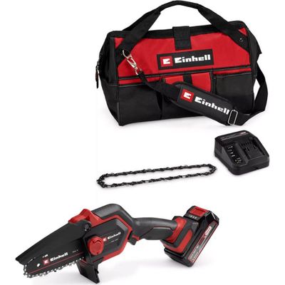 Einhell GE-PS 18/15 Li BL 18v Cordless Mini Pruning Chainsaw 130mm 1 x 2.5ah Li-ion Battery Charger