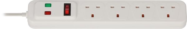 Brennenstuhl Brennenstuhl 1150543420 4-Way Extension Lead with Surge Protection & Neon Indicator - White
