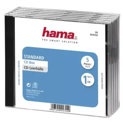 Hama CD Jewel Case Standard. Pack 5 C-shell case 1 discs Black. Transp - Thumbnail 2