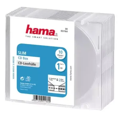 Hama CD Slim Empty Box, pack 10, transparent 1 discs - Thumbnail 2
