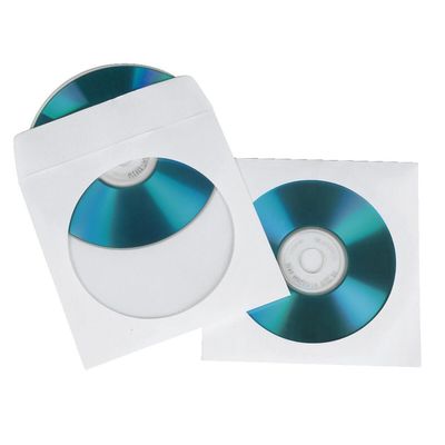 Hama CD Paper Sleeves. white. 100 pcs/Pack 1 discs