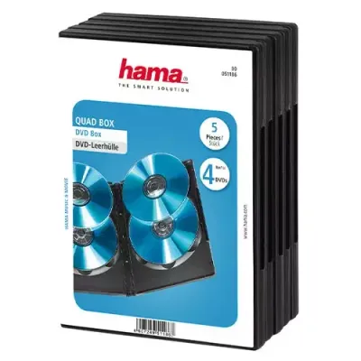 Hama DVD Quad Box, Black, Package of 5 pieces 4 discs - Thumbnail 2