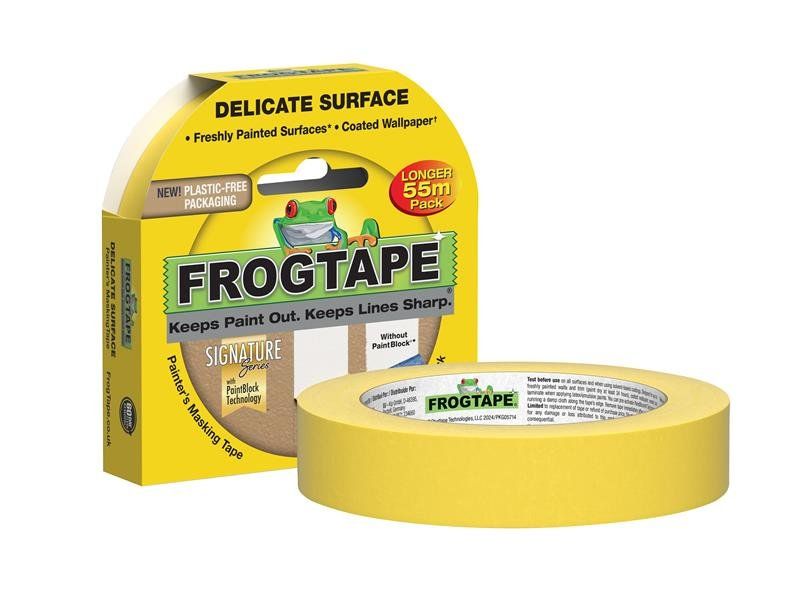 Shurtape, Delicate Surface Tape, 24mm, 55m, Adhesive - Yellow - Image 1
